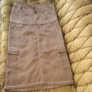 Grunge Brown and Black 2 Toned Women's Cargo Pocket Skirt